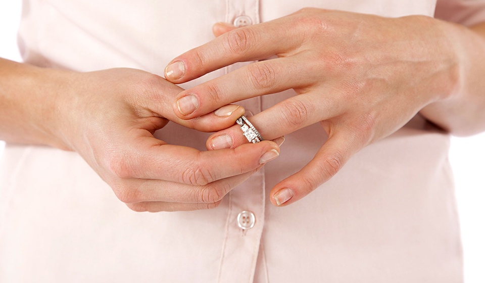 Hands with a wedding ring